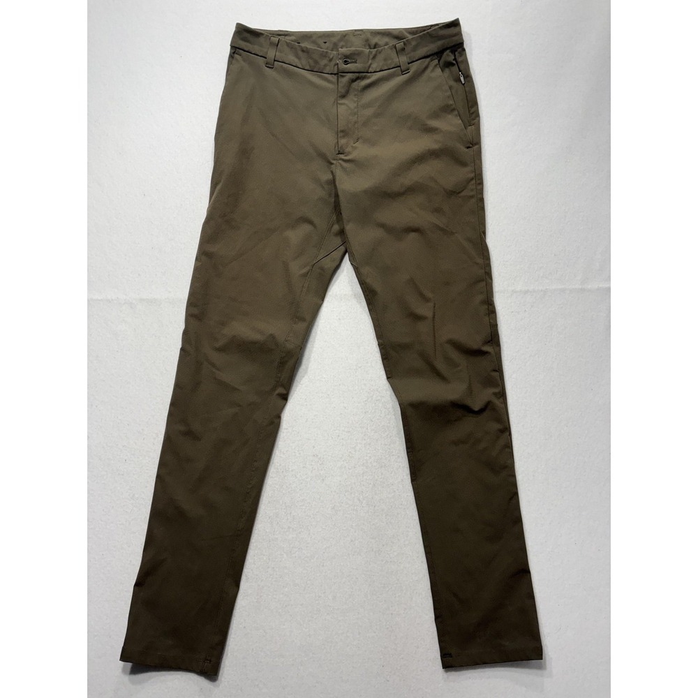 Lululemon Mens Chino Pants 31x32 Green Slim Straight Stretch Casual LM5AEYS
